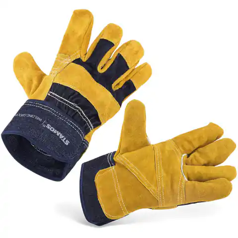 ⁨Rękawice rękawiczki ochronne robocze skórzane z mankietami M⁩ w sklepie Wasserman.eu