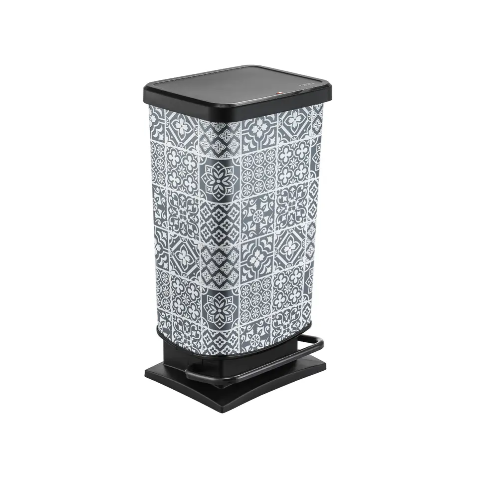 ⁨Trash bin with pedal Rotho Paso Tiles 40L⁩ at Wasserman.eu