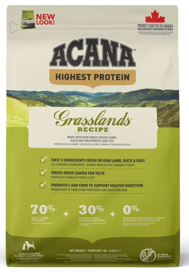 ⁨Acana Highest Protein Grasslands Dog 2kg⁩ w sklepie Wasserman.eu