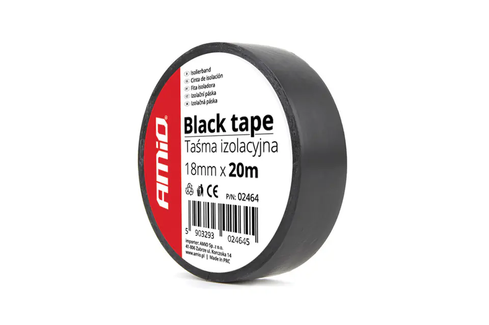 ⁨Insulating tape, black 18mm x20m (1 pc)⁩ at Wasserman.eu