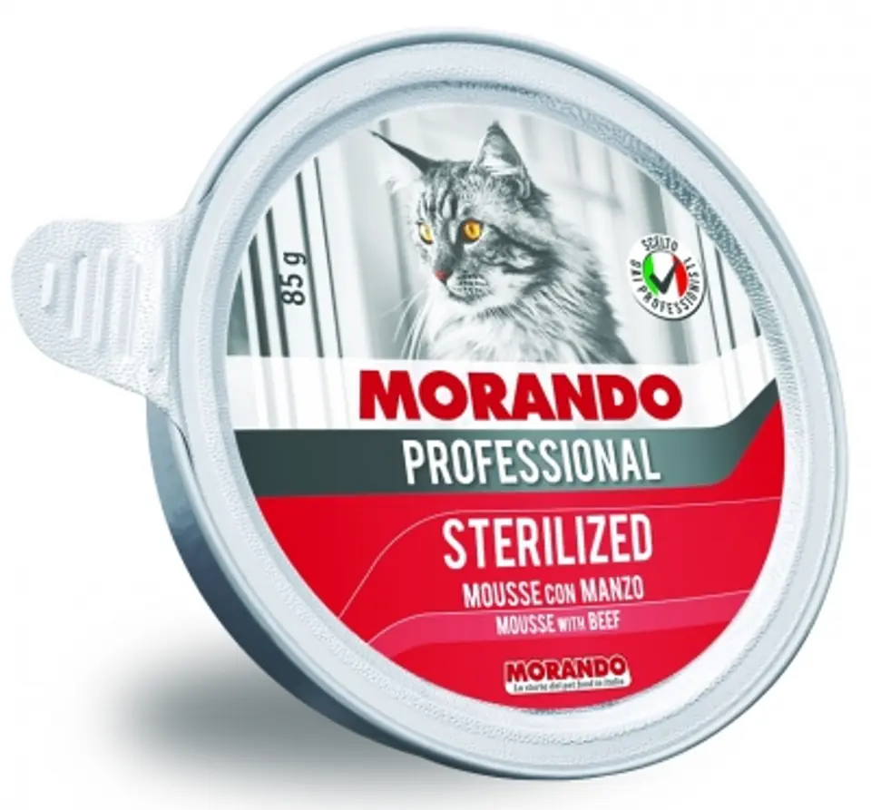 ⁨MORANDO PRO KOT STERILIZED Miseczka z wołowiną 85g⁩ w sklepie Wasserman.eu