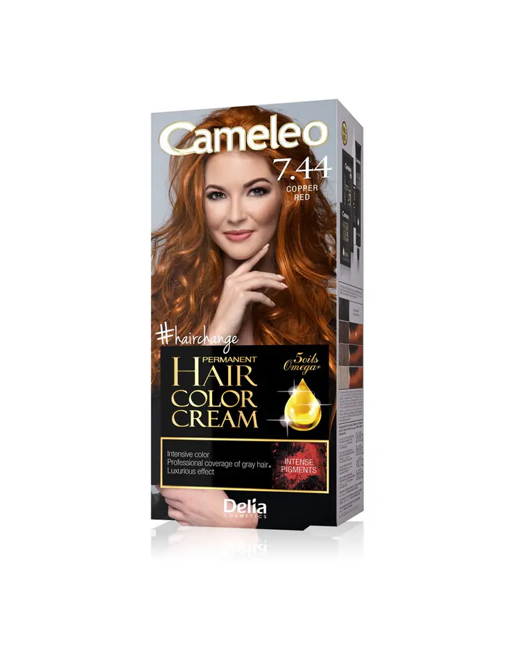 ⁨Delia Cosmetics Cameleo HCC Permanent Paint Omega+ No. 7.44 Copper Red 1op.⁩ at Wasserman.eu