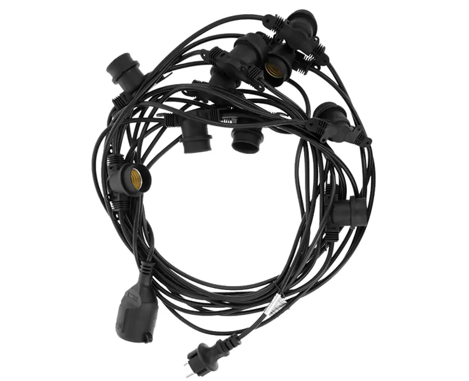 ⁨Light garland 12 m, outdoor + 10 sockets E27, IP65, NEW. (1LM)⁩ at Wasserman.eu