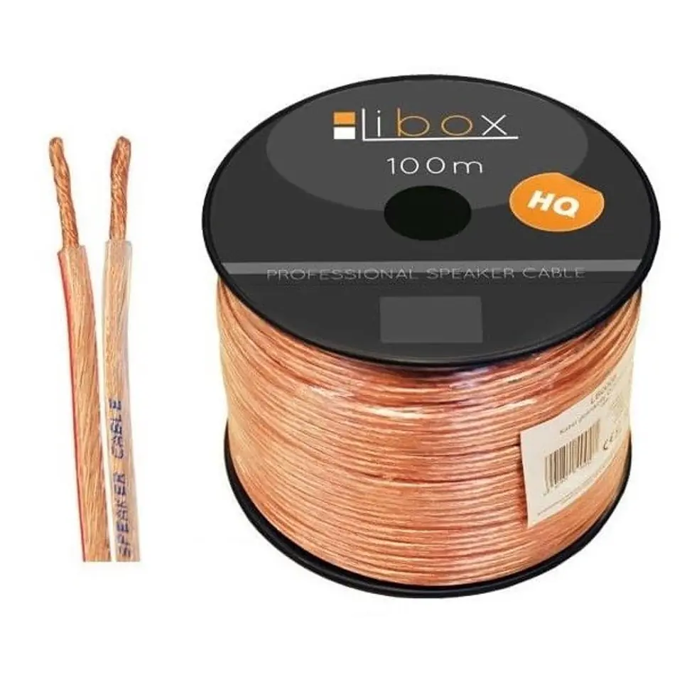 ⁨Libox Kabel głośnikowy 2x0,50mm LB0005 audio cable 100 m Transparent⁩ at Wasserman.eu