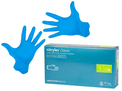 ⁨2689# Rękawiczki nitrylowe niebieskie s 100szt⁩ w sklepie Wasserman.eu