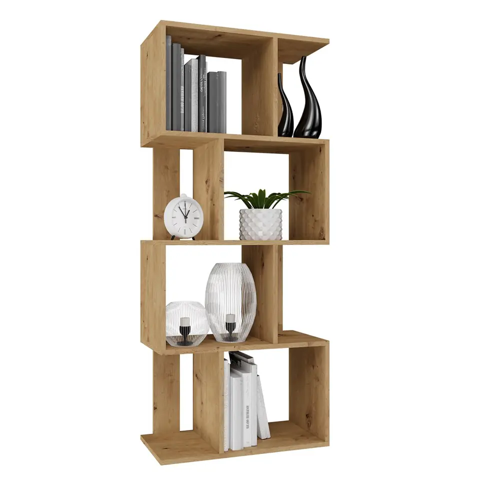 ⁨BOOKCASE OPEN STANDING SHELF CABINET FIESTA 4P OAK ARTISAN⁩ at Wasserman.eu