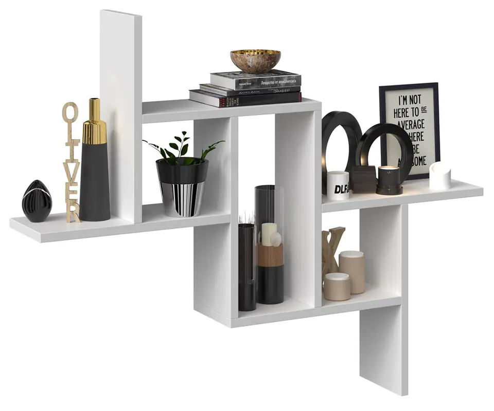 ⁨WALL HANGING BOOKCASE FIESTA SHELVES WHITE MATT⁩ at Wasserman.eu