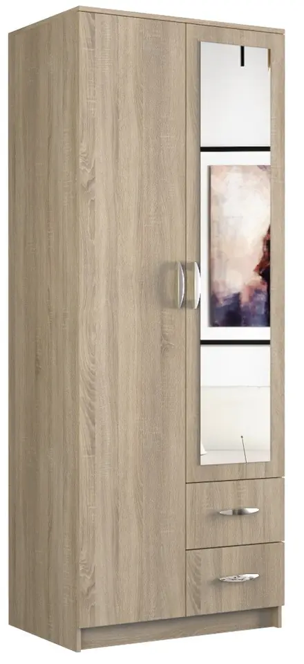 ⁨Topeshop ROMANA 80 SON L bedroom wardrobe/closet 5 shelves 2 door(s) Oak⁩ at Wasserman.eu