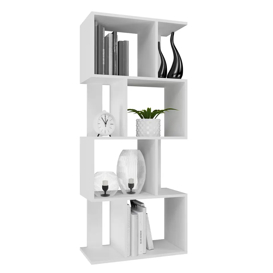 ⁨OPEN STANDING BOOKCASE WHITE SHELF CABINET FIESTA 4P⁩ at Wasserman.eu