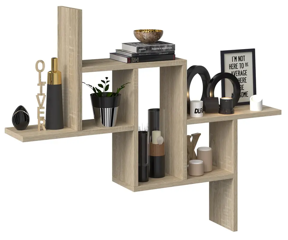 ⁨WALL HANGING BOOKCASE SHELVES FIESTA OAK SONOMA⁩ at Wasserman.eu