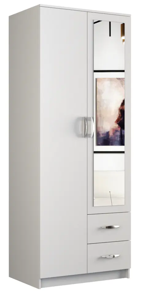 ⁨Topeshop ROMANA 80 BIEL L bedroom wardrobe/closet 5 shelves 2 door(s) White⁩ at Wasserman.eu