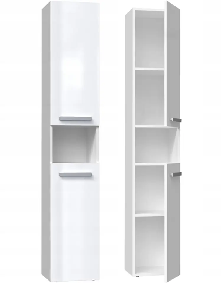 ⁨BATHROOM CABINET BOOKCASE NEL POST AND WHITE GLOSS⁩ at Wasserman.eu