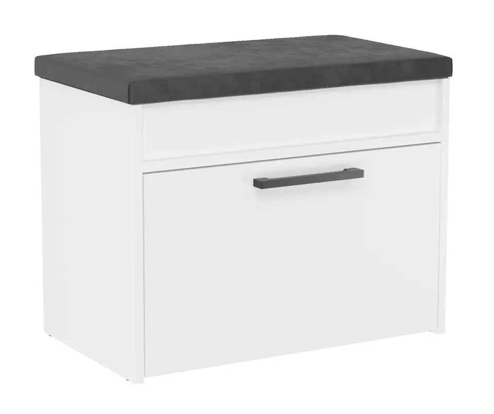 ⁨SHOE CABINET PARMA MINI SEAT STORAGE WHITE⁩ at Wasserman.eu