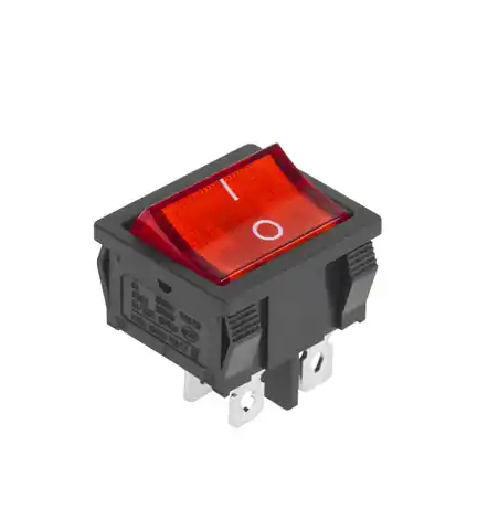 ⁨10 szt. 10 szt. Złącze przełącznik prost.szer.4 pin poświetlany 230V czerwony (1LL)⁩ w sklepie Wasserman.eu