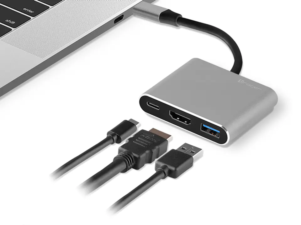 ⁨ADAPTER TRACER A-1, USB-C, HDMI 4K, USB 3.0, PDW 100W⁩ w sklepie Wasserman.eu