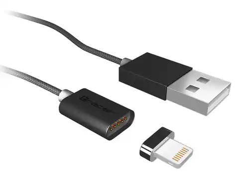 ⁨Kabel magnetyczny TRACER USB 2.0 iPhone AM - lightning 1,0m czarny⁩ w sklepie Wasserman.eu