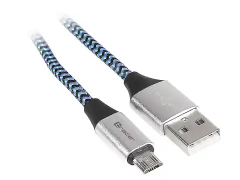 ⁨Kabel TRACER USB 2.0 AM - micro 1,0m czarno-niebieski⁩ w sklepie Wasserman.eu