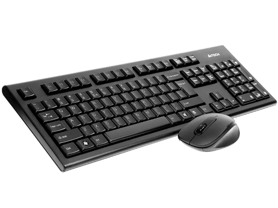 ⁨A4Tech 7100N desktop keyboard Mouse included RF Wireless QWERTY English Black⁩ at Wasserman.eu