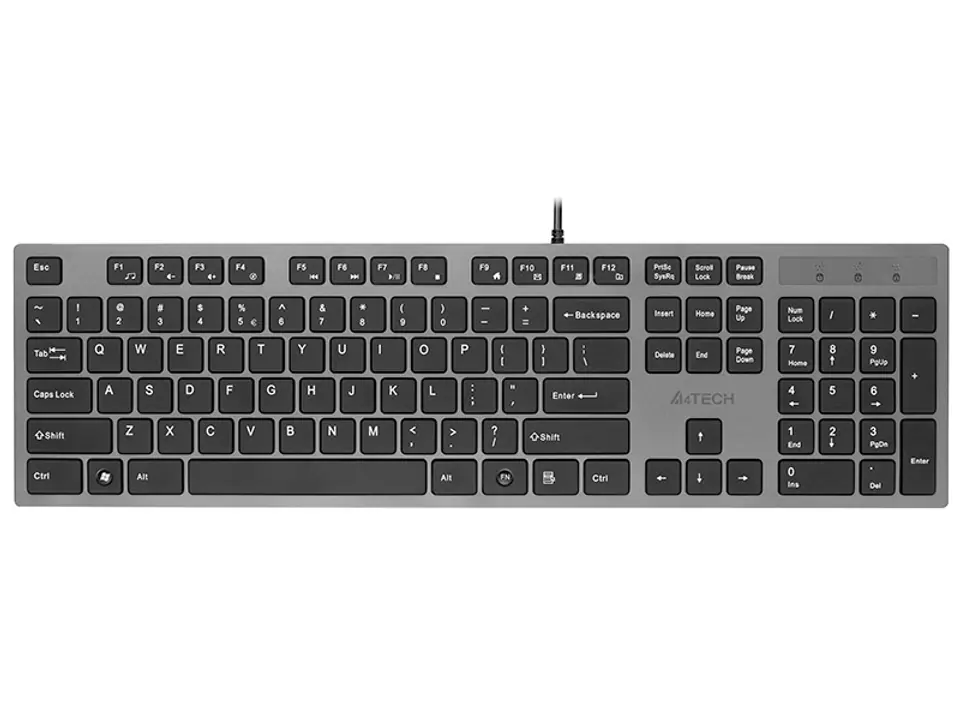 ⁨A4Tech KV-300H keyboard USB QWERTY Black, Grey⁩ at Wasserman.eu