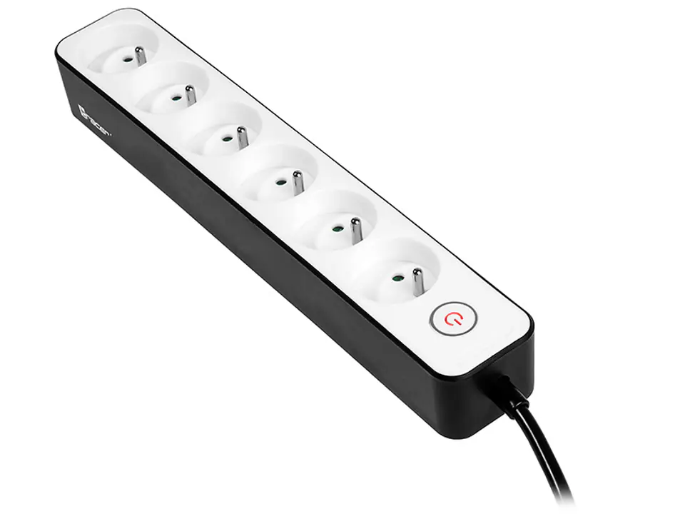 ⁨Power strip TRACER Zebra 1.5 m (6 slots)⁩ at Wasserman.eu