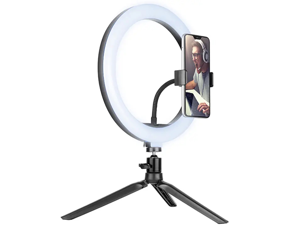 ⁨Lampa pierścieniowa TRACER RING 26cm z mini statywem⁩ w sklepie Wasserman.eu