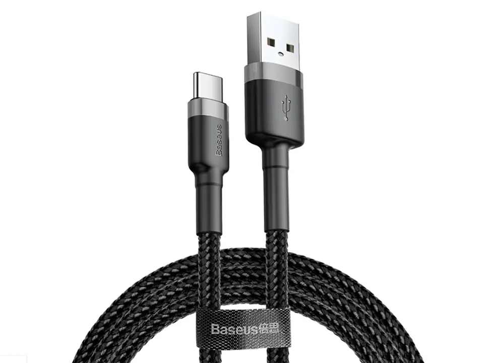 ⁨BASEUS Kabel USB Type C 0,5m (CATKLF-AG1) Gray+Black⁩ w sklepie Wasserman.eu