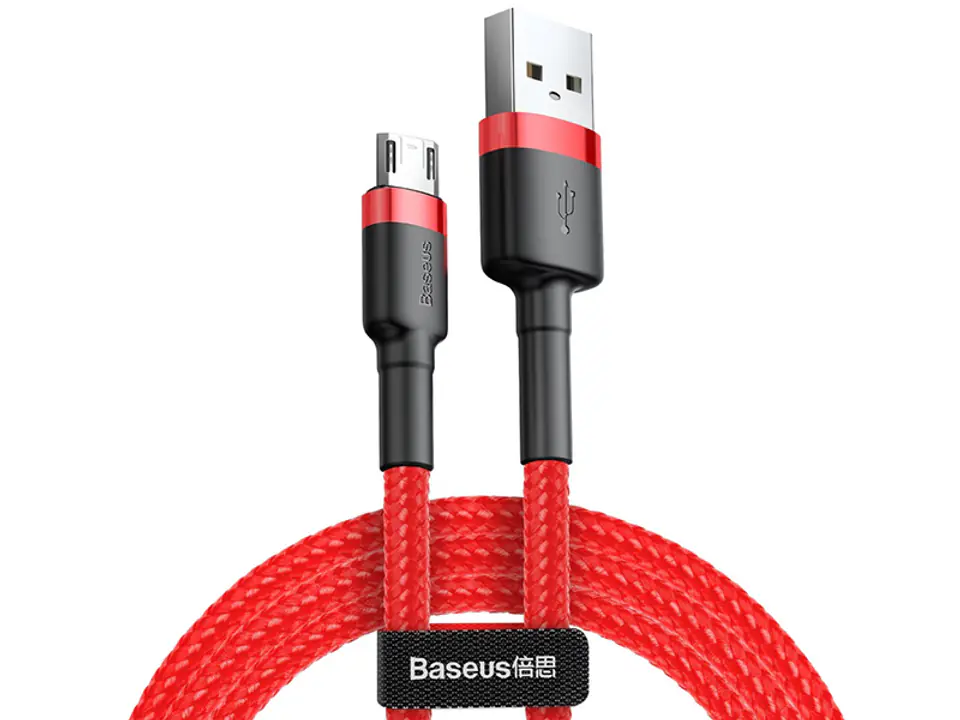 ⁨BASEUS Kabel USB/MicroUSB 2,0m  QC3.0 2.4A (CAMKLF-C09) Red⁩ w sklepie Wasserman.eu