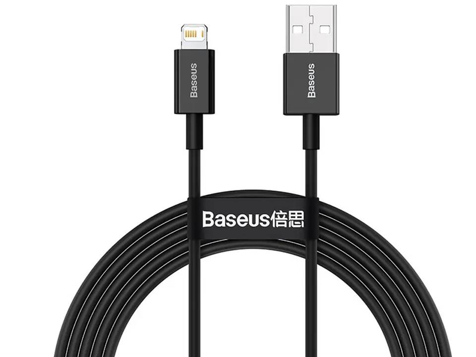 ⁨BASEUS Kabel USB Lightning iPhone 2,0m Superior Series 2.4A (CALYS-C01) Black⁩ w sklepie Wasserman.eu