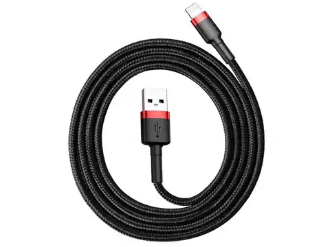 ⁨BASEUS Kabel USB Lightning iPhone 3,0m Cafule 2A(CALKLF-R91) Black-Red⁩ w sklepie Wasserman.eu