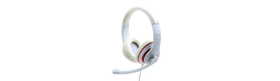 ⁨Gembird MHS-03-WTRD headphones/headset Head-band 3.5 mm connector Red, White⁩ at Wasserman.eu