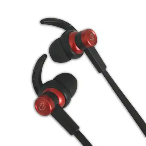 ⁨EH201KR Esperanza in-ear headphones with microphone and reg. volume eh201 black and red⁩ at Wasserman.eu
