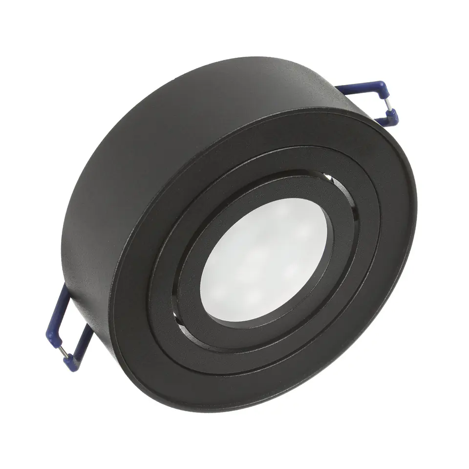 ⁨Maclean spotlight for MR16/GU10 light sources, black, 94x32mm, round, aluminium, MCE462 B⁩ at Wasserman.eu