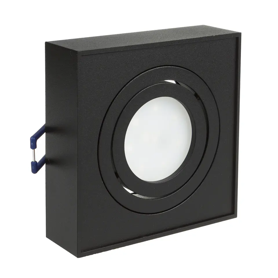 ⁨Spot ceiling luminaire Maclean, for light sources MR16/GU10, black, 94x94x32mm, square, alu, MCE464 B⁩ at Wasserman.eu