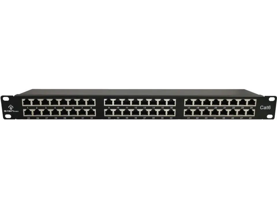 ⁨Patch Panel STP Alantec 48 portowy kat.6 19&quot;/1U⁩ w sklepie Wasserman.eu