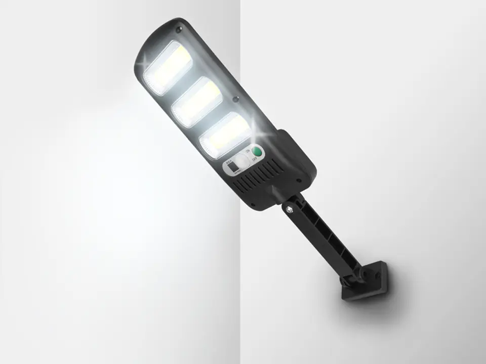 1 szt. Lampa solarna LTC 3 x LED COB 24 W, 1800 lm, czujnik ruchu i zmierzchu, akumulator 1800 mAh, pilot. w sklepie Wasserman.eu