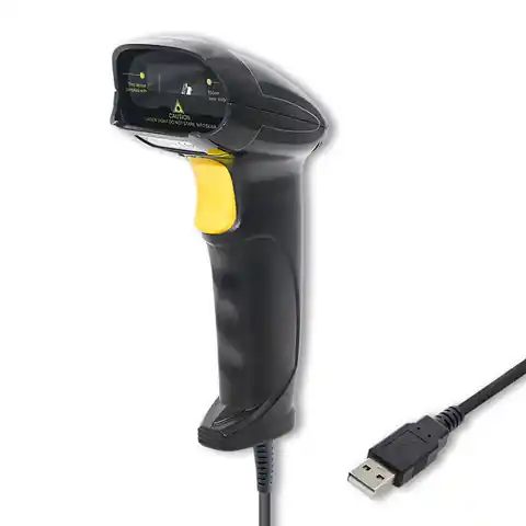 ⁨Qoltec 50876 Laser scanner 1D | USB | Black⁩ at Wasserman.eu