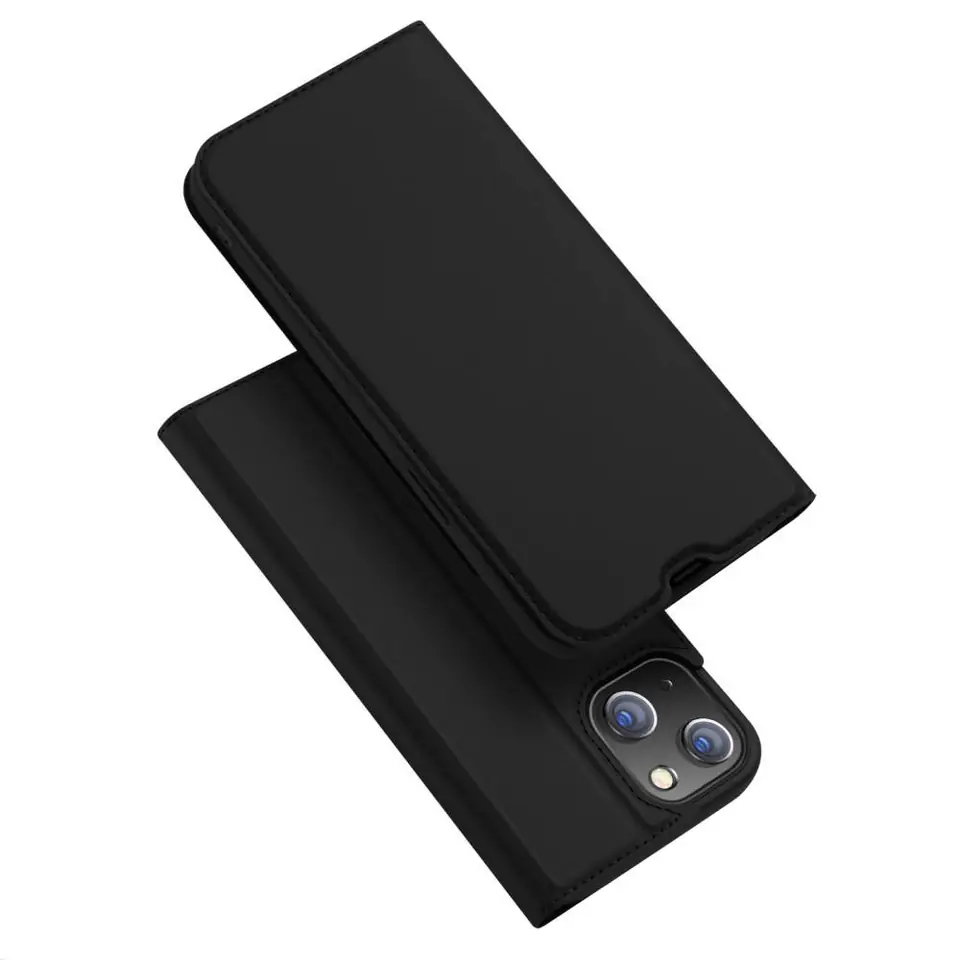 ⁨Case IPHONE 14 with Flap Eco Leather Dux Ducis Skin Leather black⁩ at Wasserman.eu