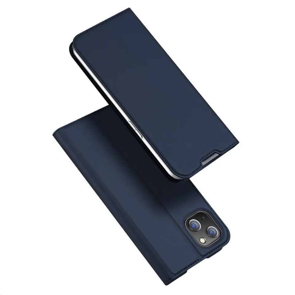 ⁨Case IPHONE 14 MAX with Flap Eco Leather Dux Ducis Skin Leather navy blue⁩ at Wasserman.eu