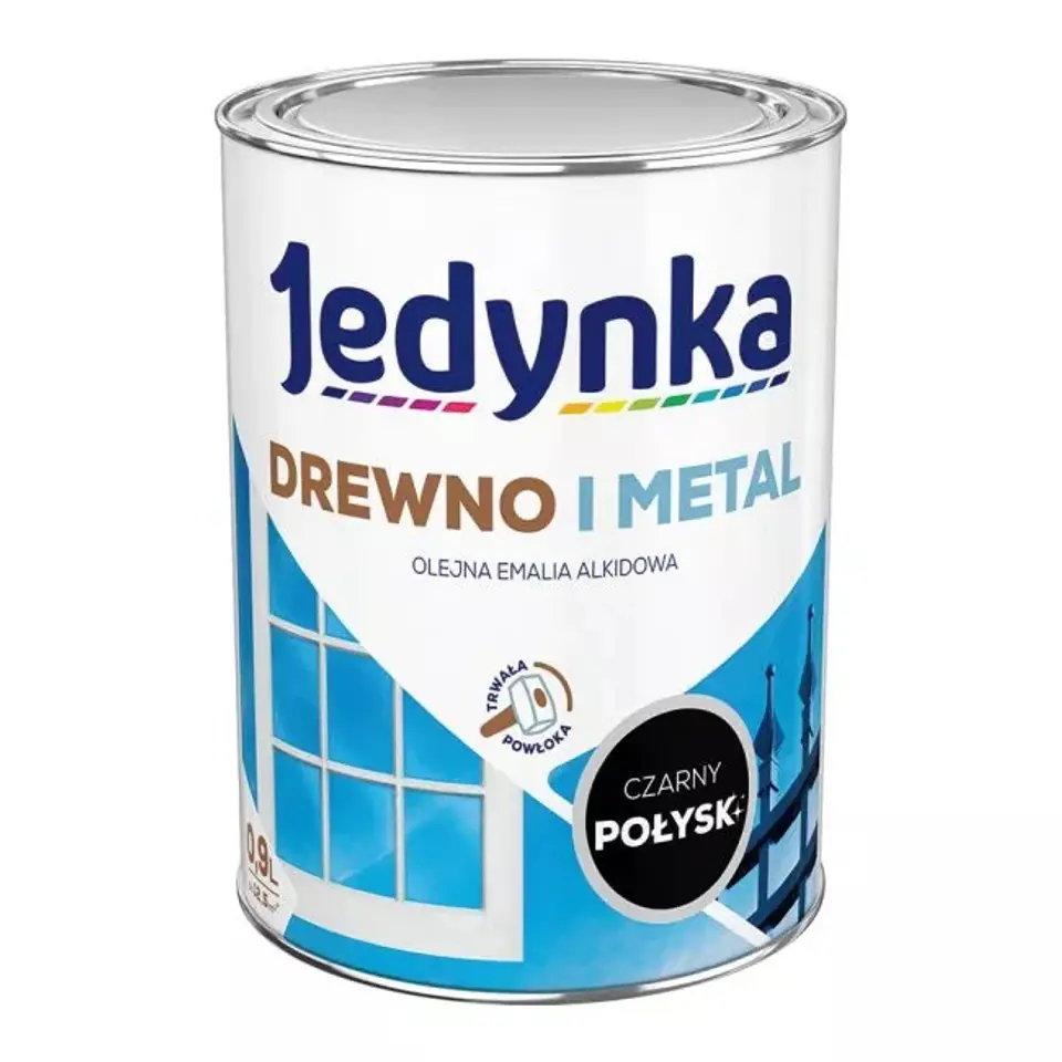 ⁨ALKYD ENAMEL FOR WOOD AND METAL BLACK 0,9L⁩ at Wasserman.eu