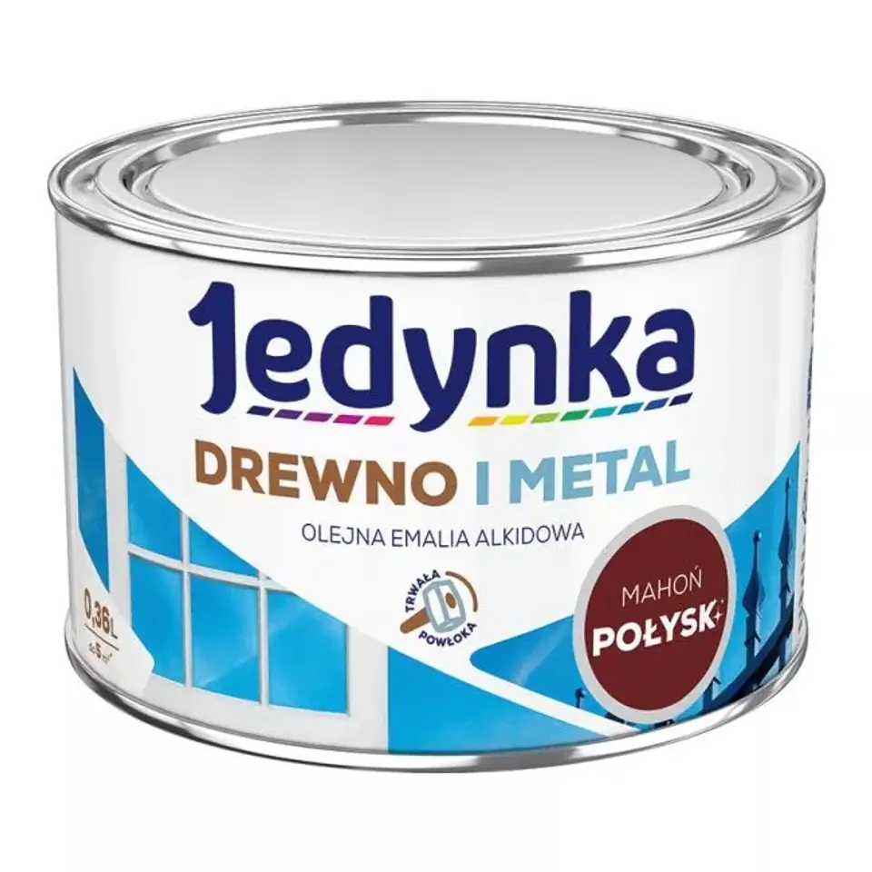 ⁨ALKYD ENAMEL FOR WOOD AND METAL MAHOGANY 0,36L⁩ at Wasserman.eu