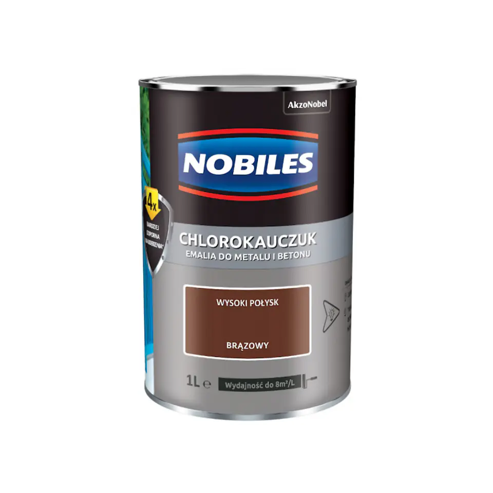 ⁨NOBILES CHLORORUBBER-RUBBER ENAMEL BROWN 0.9L⁩ at Wasserman.eu