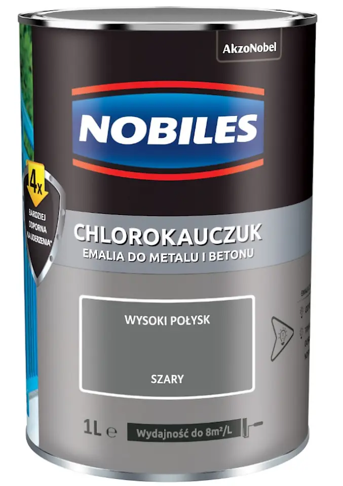 ⁨NOBILES CHLORINATED RUBBER ENAMEL GREY 0.9L⁩ at Wasserman.eu