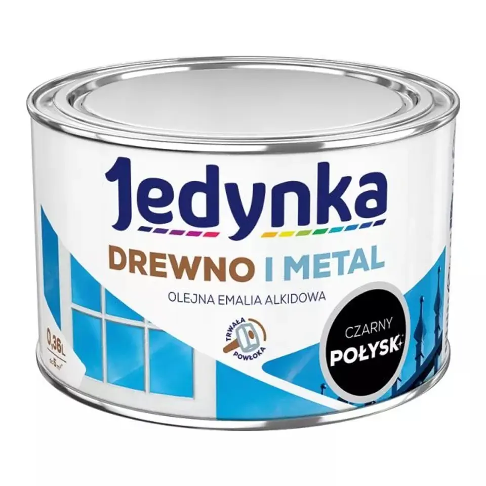 ⁨ALKYD ENAMEL FOR WOOD AND METAL BLACK 0,36L⁩ at Wasserman.eu