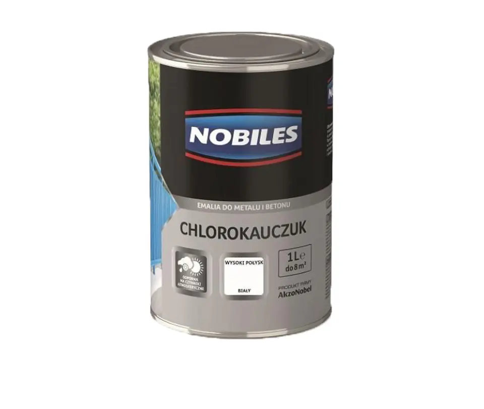 ⁨NOBILES CHLORINATED RUBBER ENAMEL WHITE 0.9L⁩ at Wasserman.eu