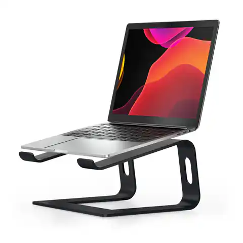 ⁨Crong AluBench – Aluminiowa podstawka do laptopa (czarny)⁩ w sklepie Wasserman.eu