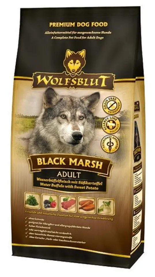 ⁨Wolfsblut Dog Black Marsh - buffalo and pumpkin 12,5kg⁩ at Wasserman.eu