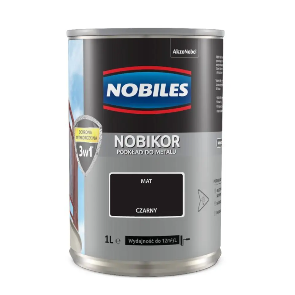 ⁨NOBILES ANTI-CORROSION PHTHALIC PRIMER NOBIKOR BLACK 1L⁩ at Wasserman.eu