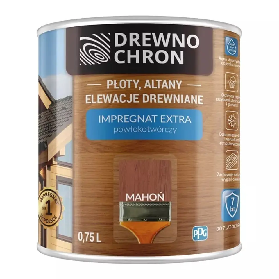 ⁨Drewnochron coating-forming impregnate (2.5 l, Mahogany)⁩ at Wasserman.eu