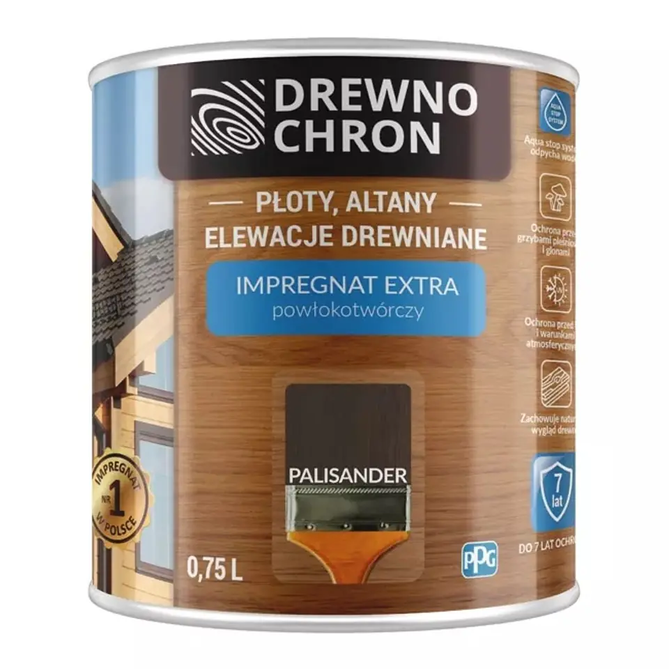 ⁨DREWNOCHRON IMPREGNAT POWŁOKOTWÓRCZY PALISANDER 4.5L⁩ w sklepie Wasserman.eu