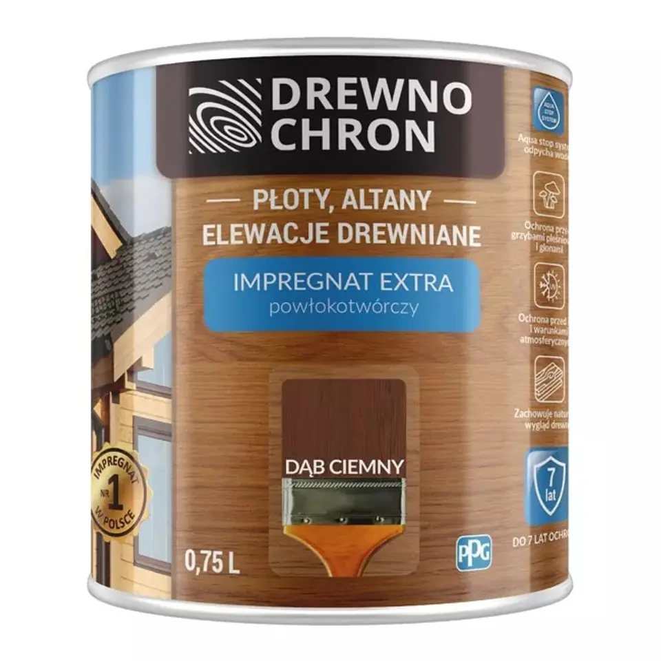 ⁨Drewnochron coating-forming impregnate (2.5 l, Dark oak)⁩ at Wasserman.eu